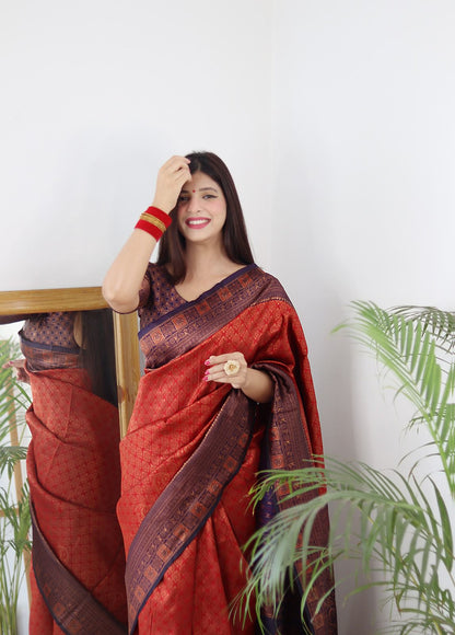 Richa Maroon Soft Silk Saree