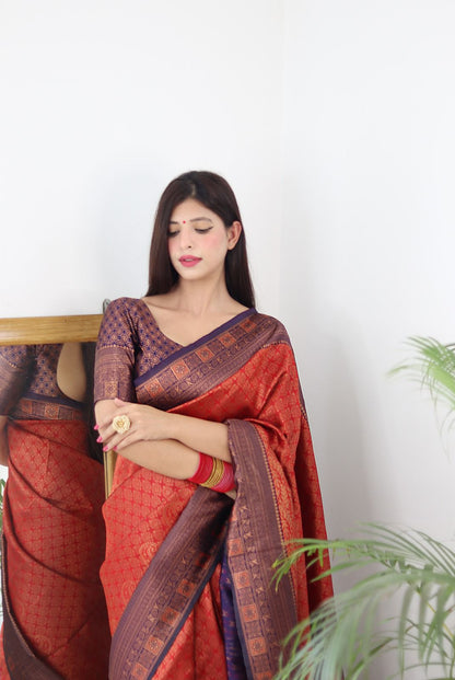 Richa Maroon Soft Silk Saree