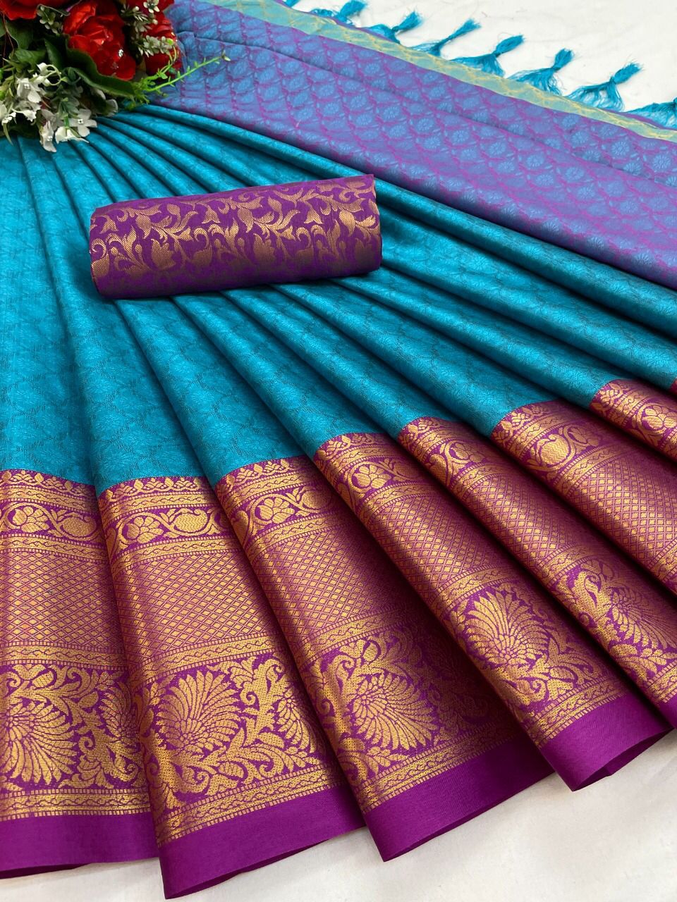 Urvi Sky Cotton Silk Saree