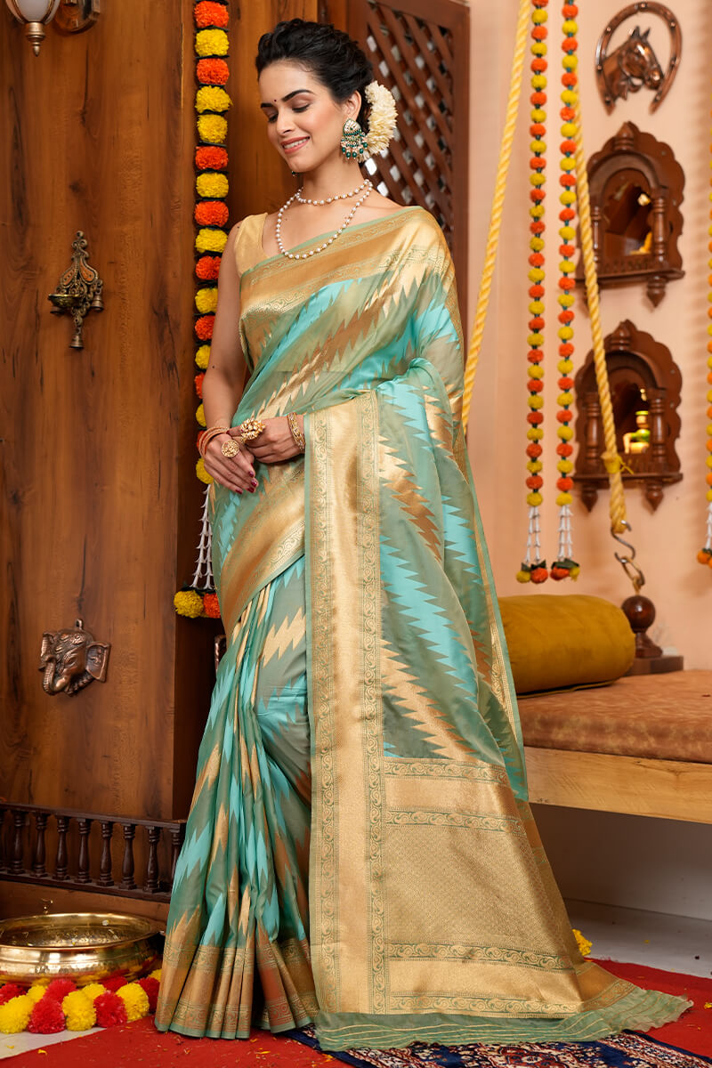 Heena Firozy Coloured Organza Silk Saree With Enchanting Blouse