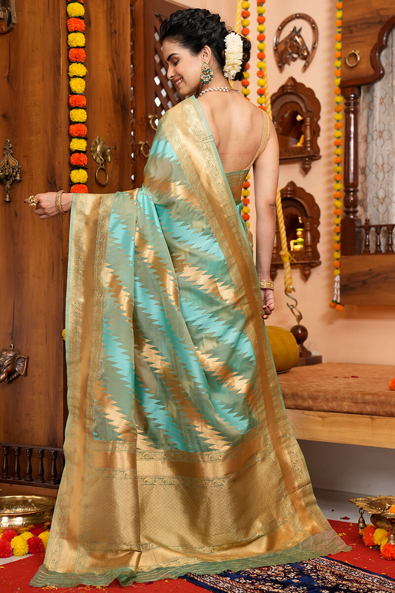 Heena Firozy Coloured Organza Silk Saree With Enchanting Blouse