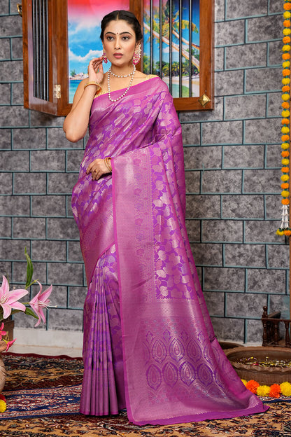 Beena Purple Kanchipuram Saree