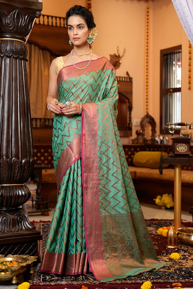 Nita Summer Green Banarasi Saree