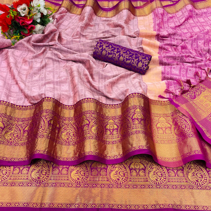 Sunena Pink Cotton Silk Saree