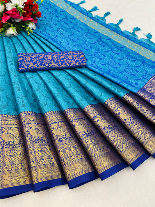 Kaya Sky Cotton Silk Saree