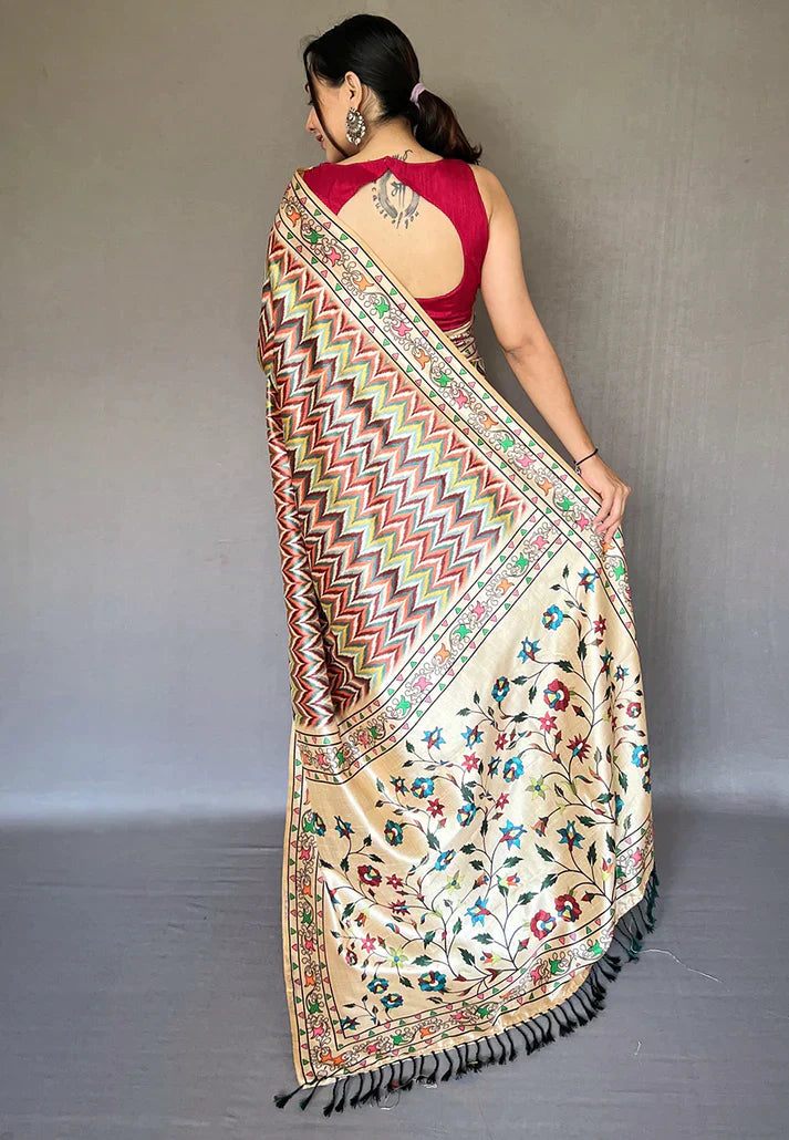 1 MIN Ready To Wear Diva Vol.2 Diva Green Ikat Printed Saree