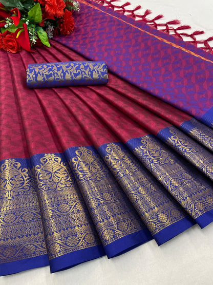 Neela Tulip Pink Cotton Silk Saree