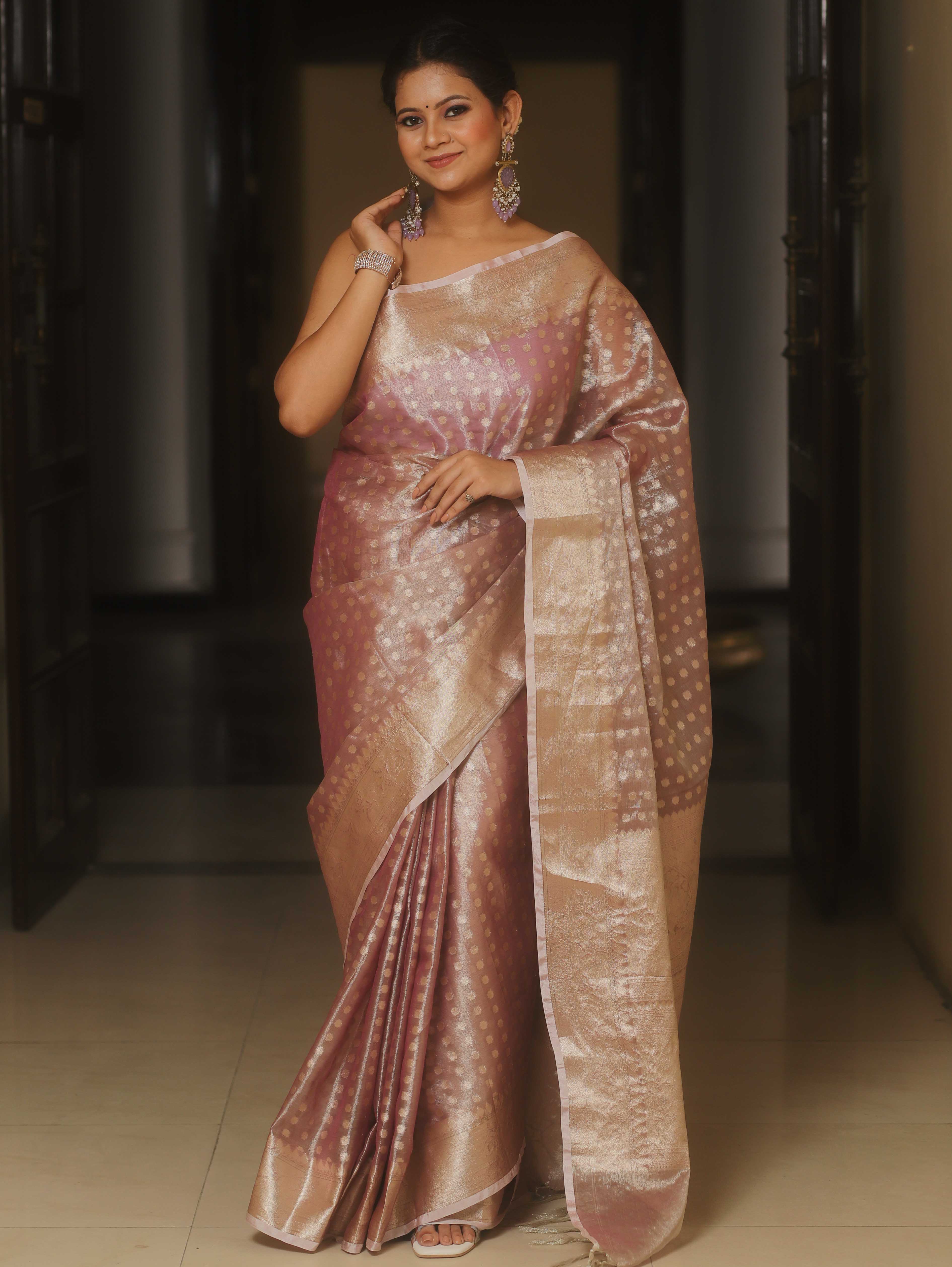 Golden Blush - Handwoven Silk Saree