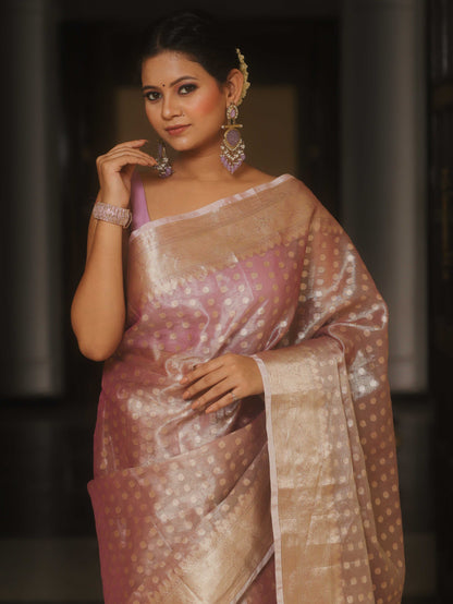 Golden Blush - Handwoven Silk Saree