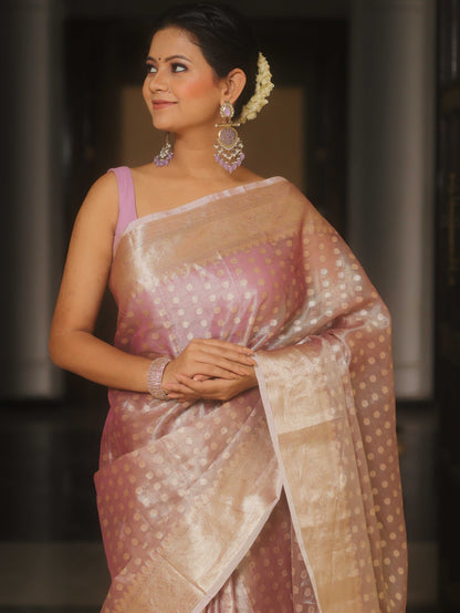 Golden Blush - Handwoven Silk Saree