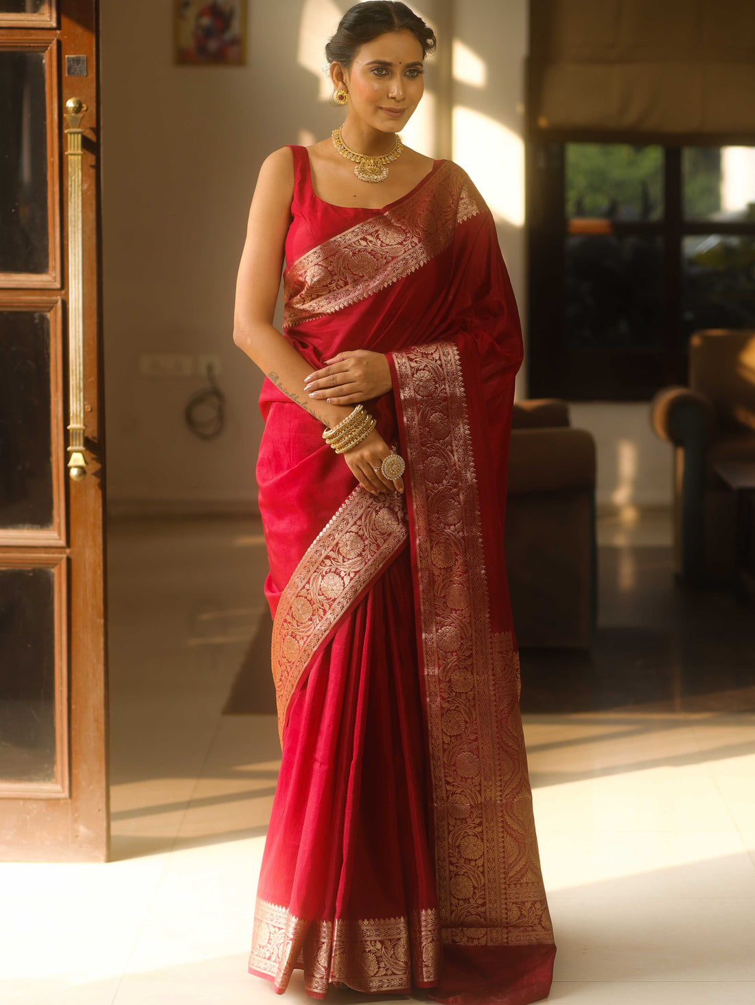 Crimson Glory - Banarasi Silk Saree