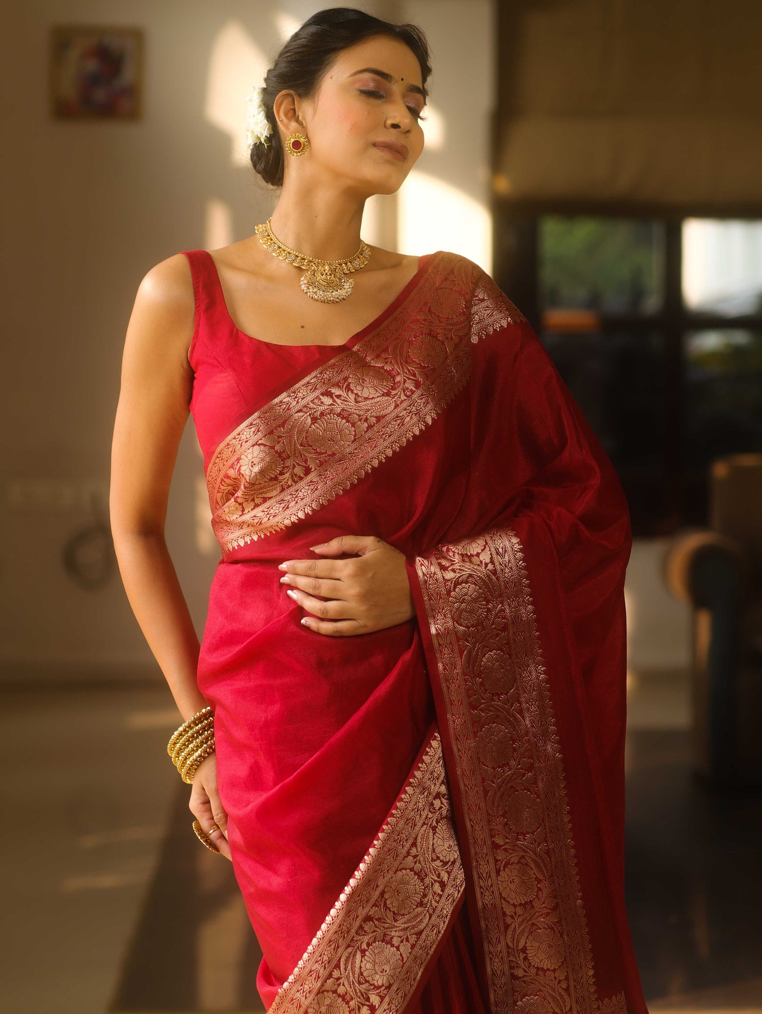 Crimson Glory - Banarasi Silk Saree