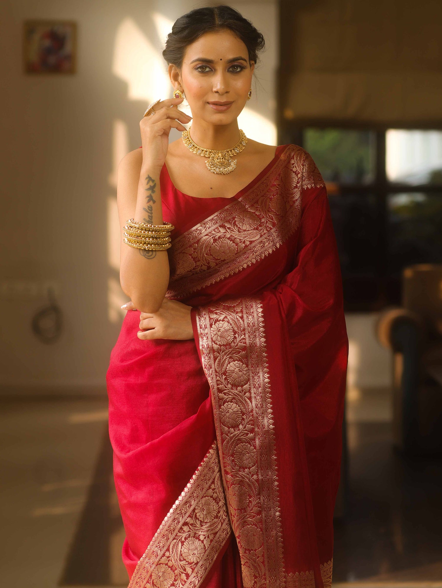 Crimson Glory - Banarasi Silk Saree