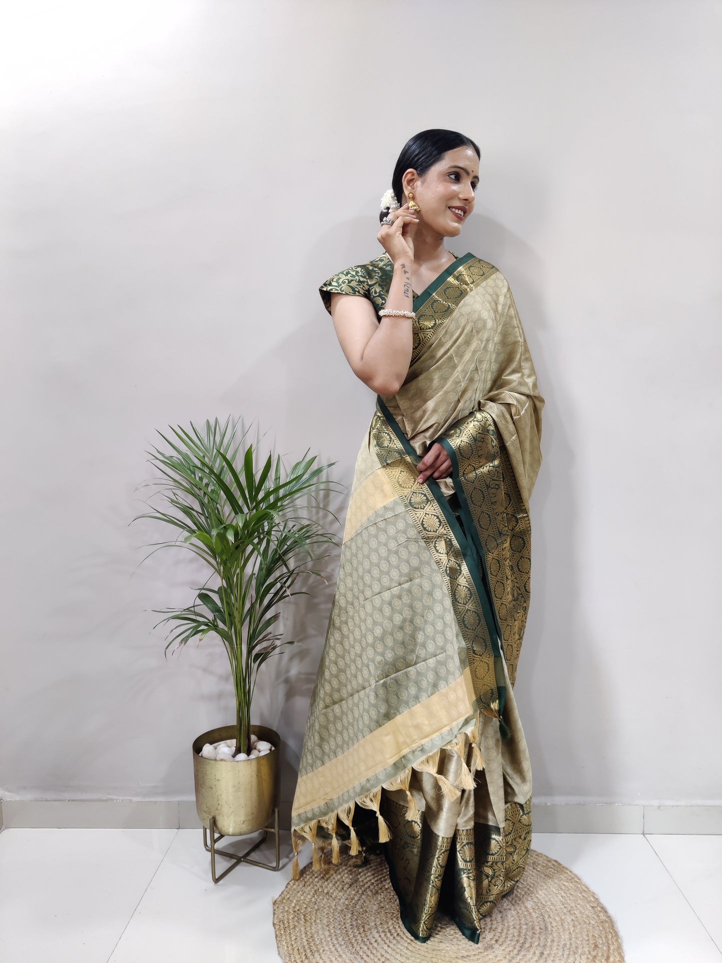 Ankita Foggy Grey Soft Silk Saree