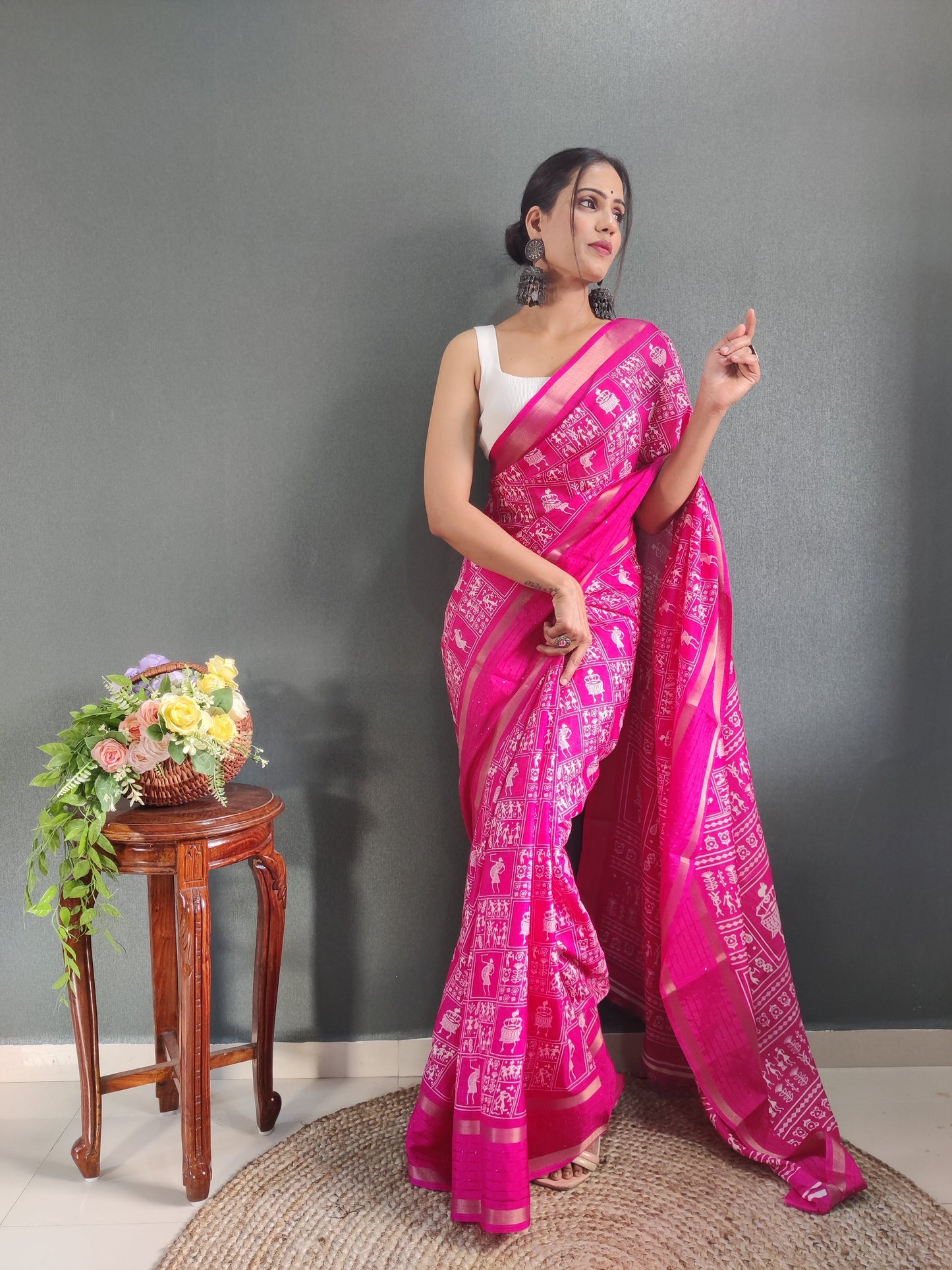 1-Min Ready To Wear Latest Shriivanta Design Saree – Pink