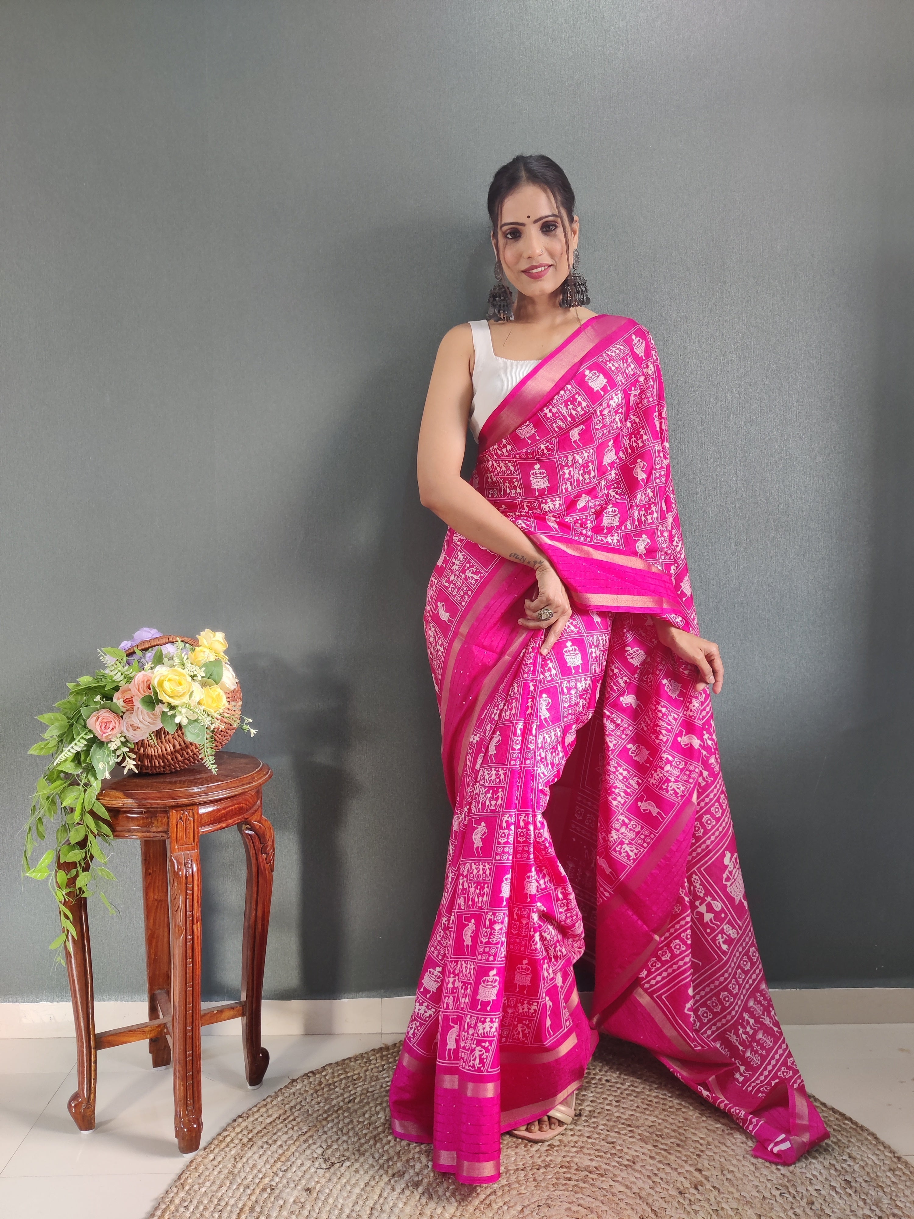 1-Min Ready To Wear Latest Shriivanta Design Saree – Pink