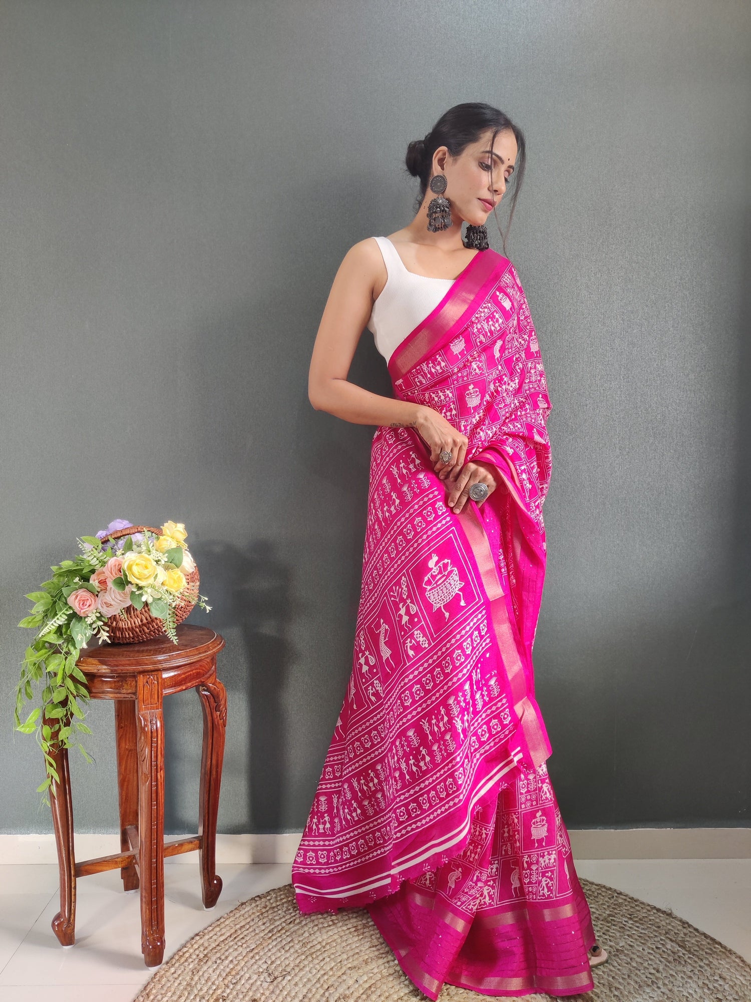 1-Min Ready To Wear Latest Shriivanta Design Saree – Pink