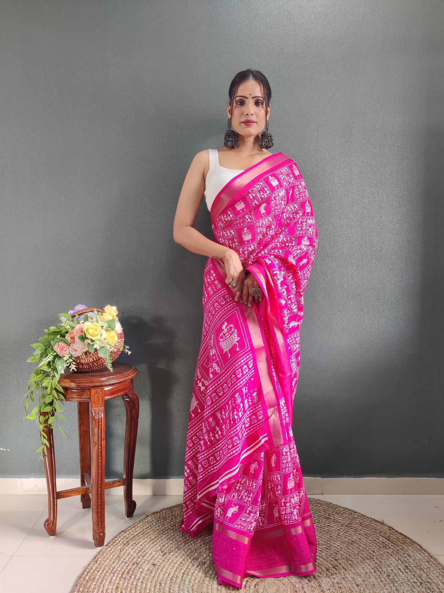 1-Min Ready To Wear Latest Shriivanta Design Saree – Pink