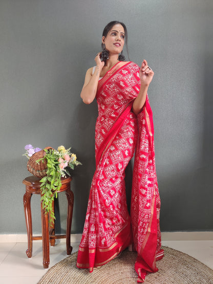 1-Min Ready To Wear Latest Shriivanta Design Saree – Red