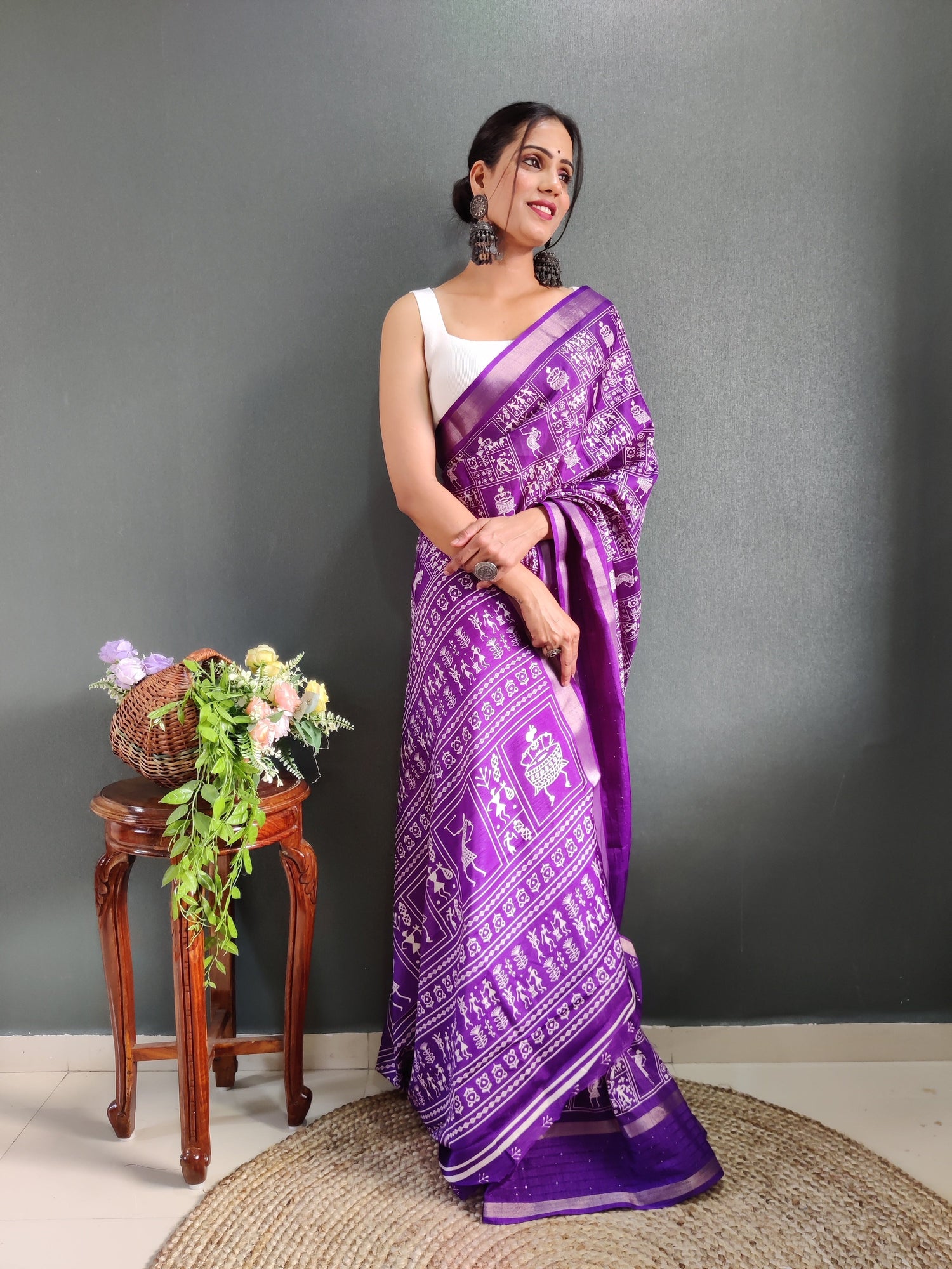 1-Min Ready To Wear Latest Shriivanta Design Saree – Purple