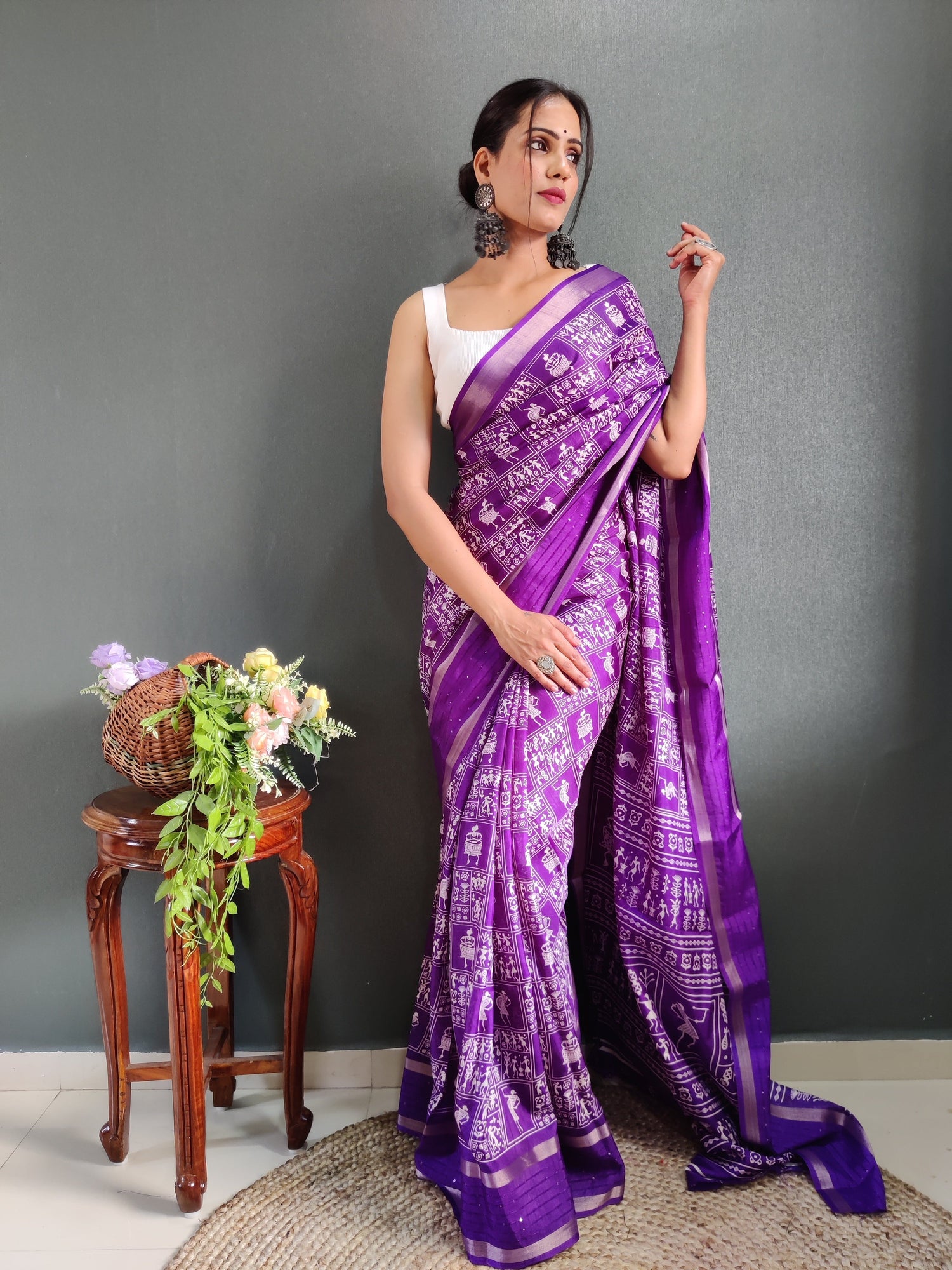 1-Min Ready To Wear Latest Shriivanta Design Saree – Purple