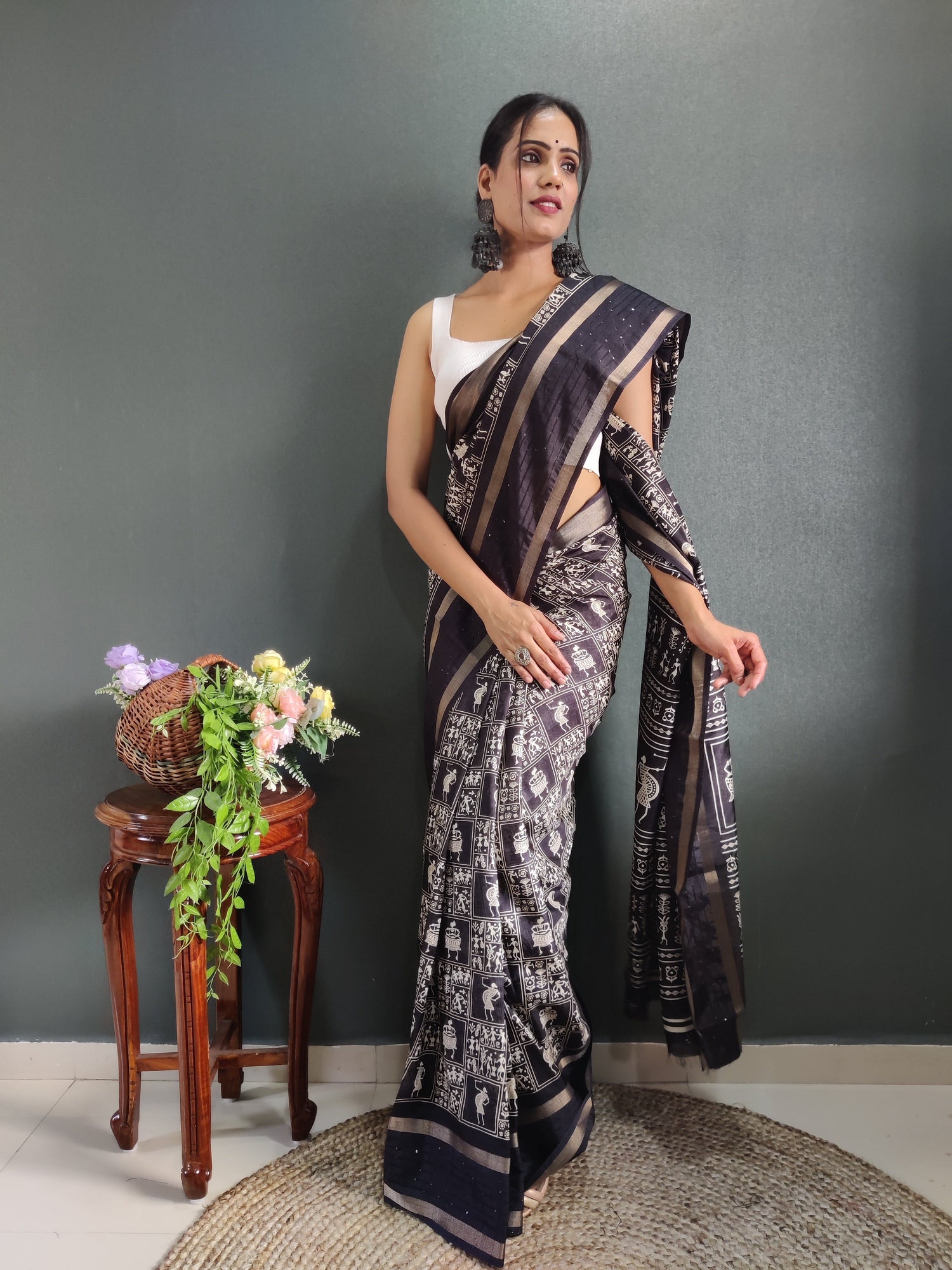 1-Min Ready To Wear Latest Shriivanta Design Saree – Black