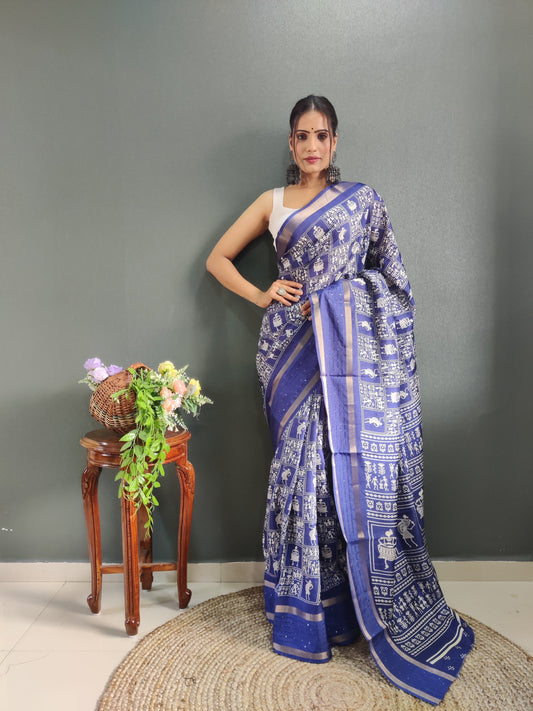 1-Min Ready To Wear Latest Shriivanta Design Saree – Blue