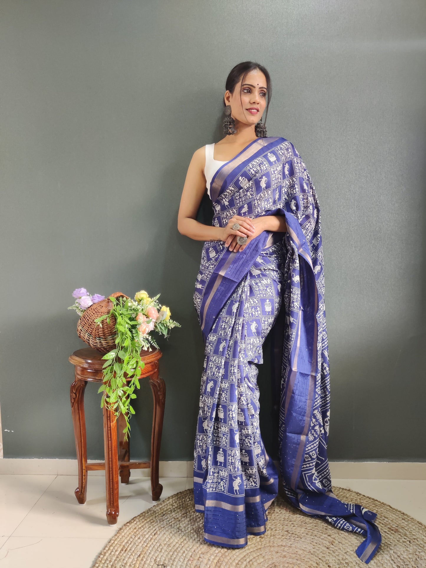 1-Min Ready To Wear Latest Shriivanta Design Saree – Blue