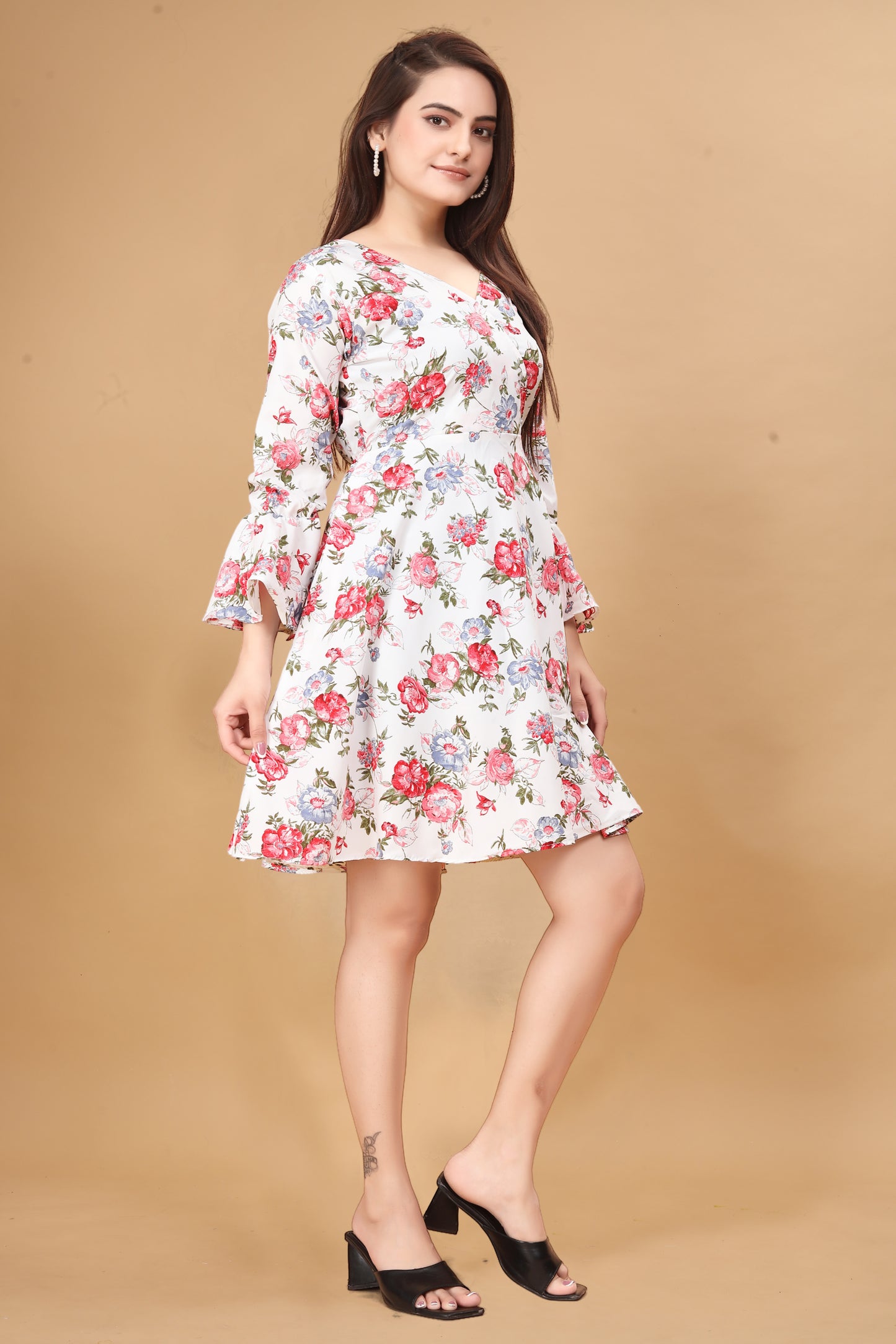 SHREE WHITE FLORAL DRESS