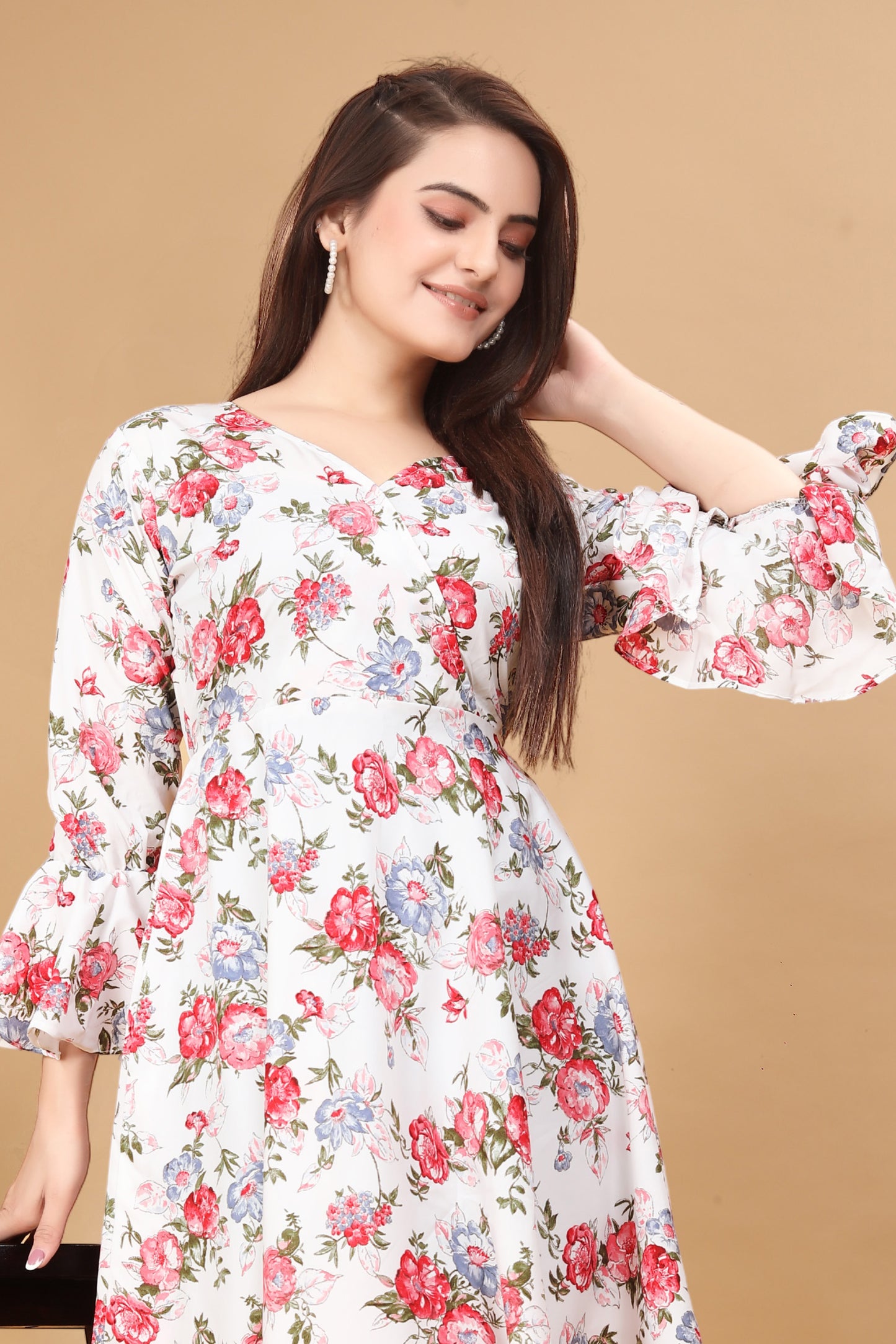 SHREE WHITE FLORAL DRESS