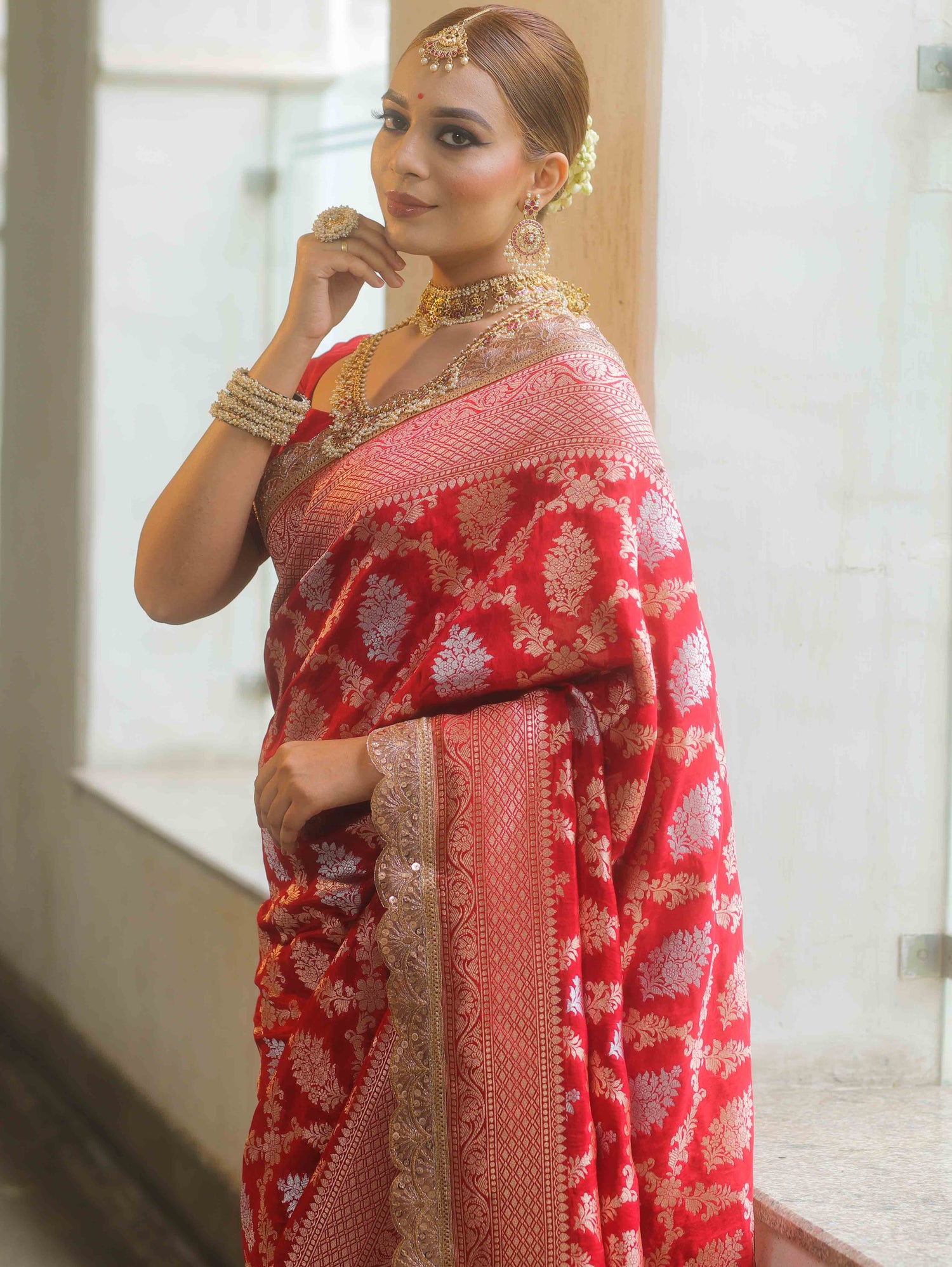 Crimson Grace - Banarasi Silk Saree