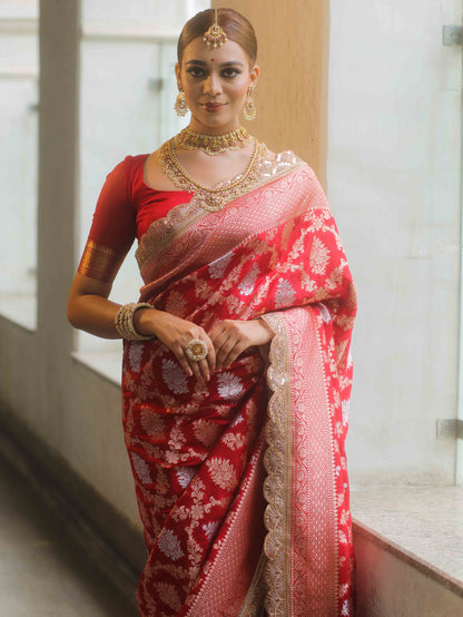 Crimson Grace - Banarasi Silk Saree