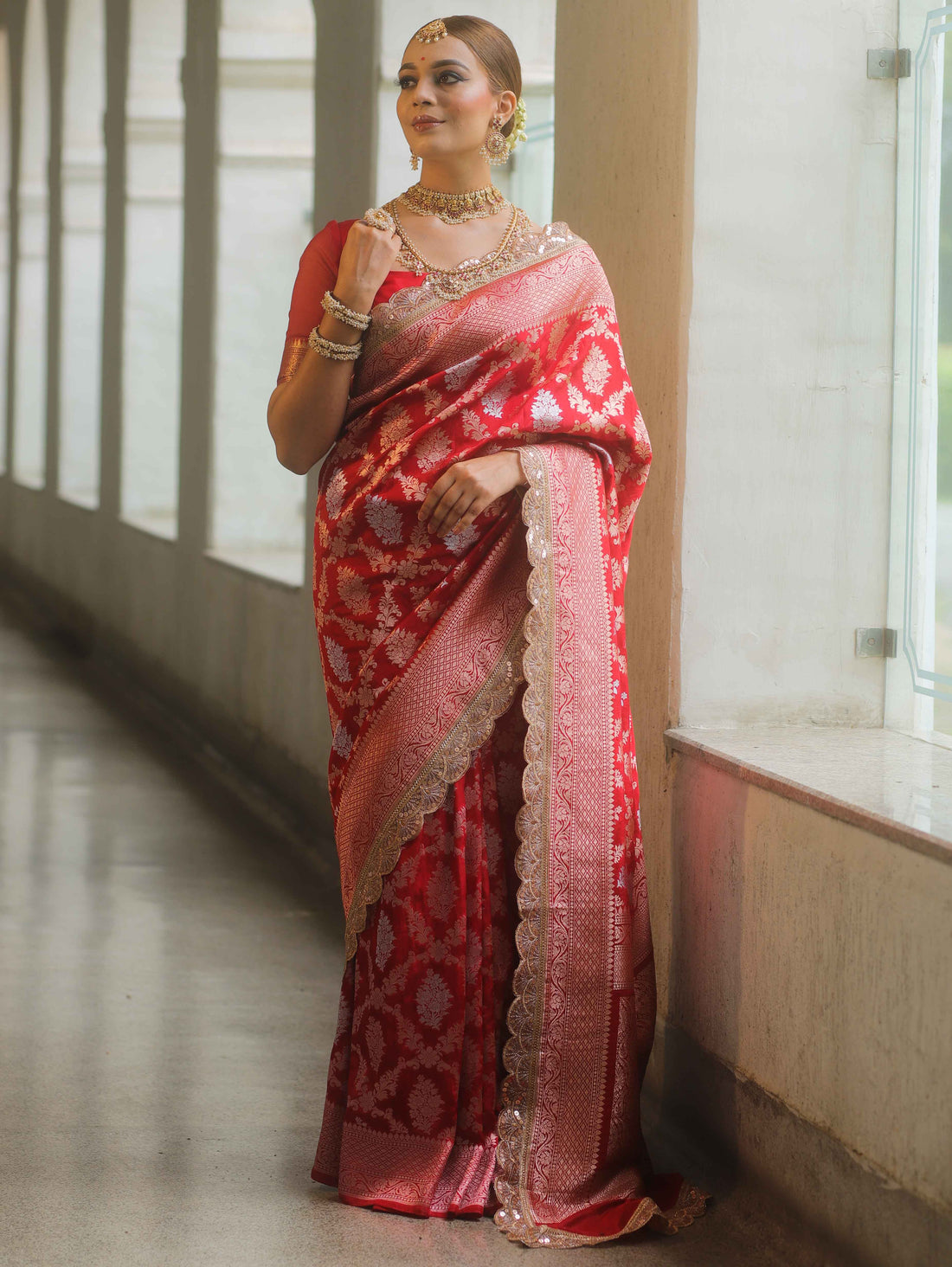 Crimson Grace - Banarasi Silk Saree