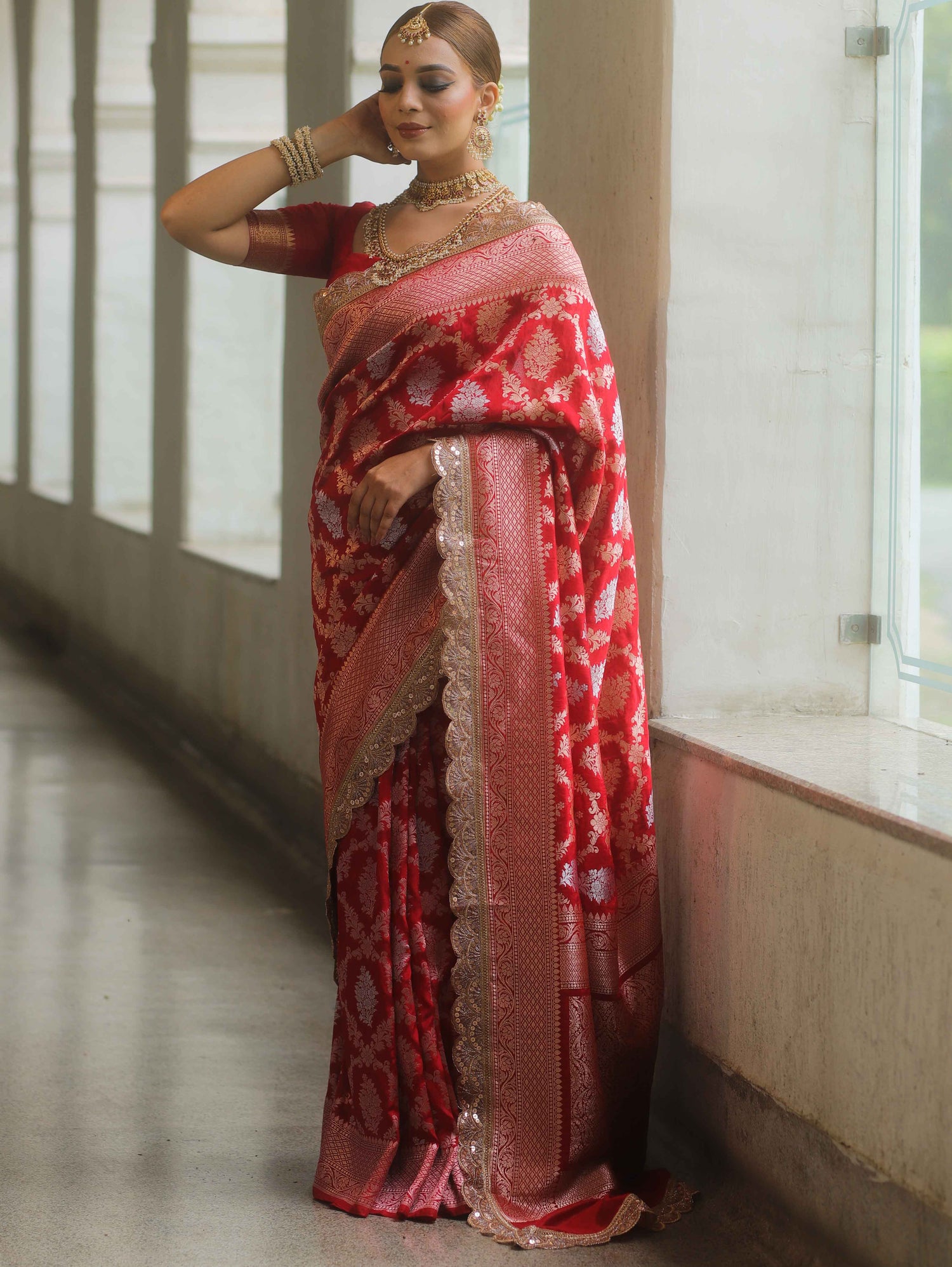 Crimson Grace - Banarasi Silk Saree