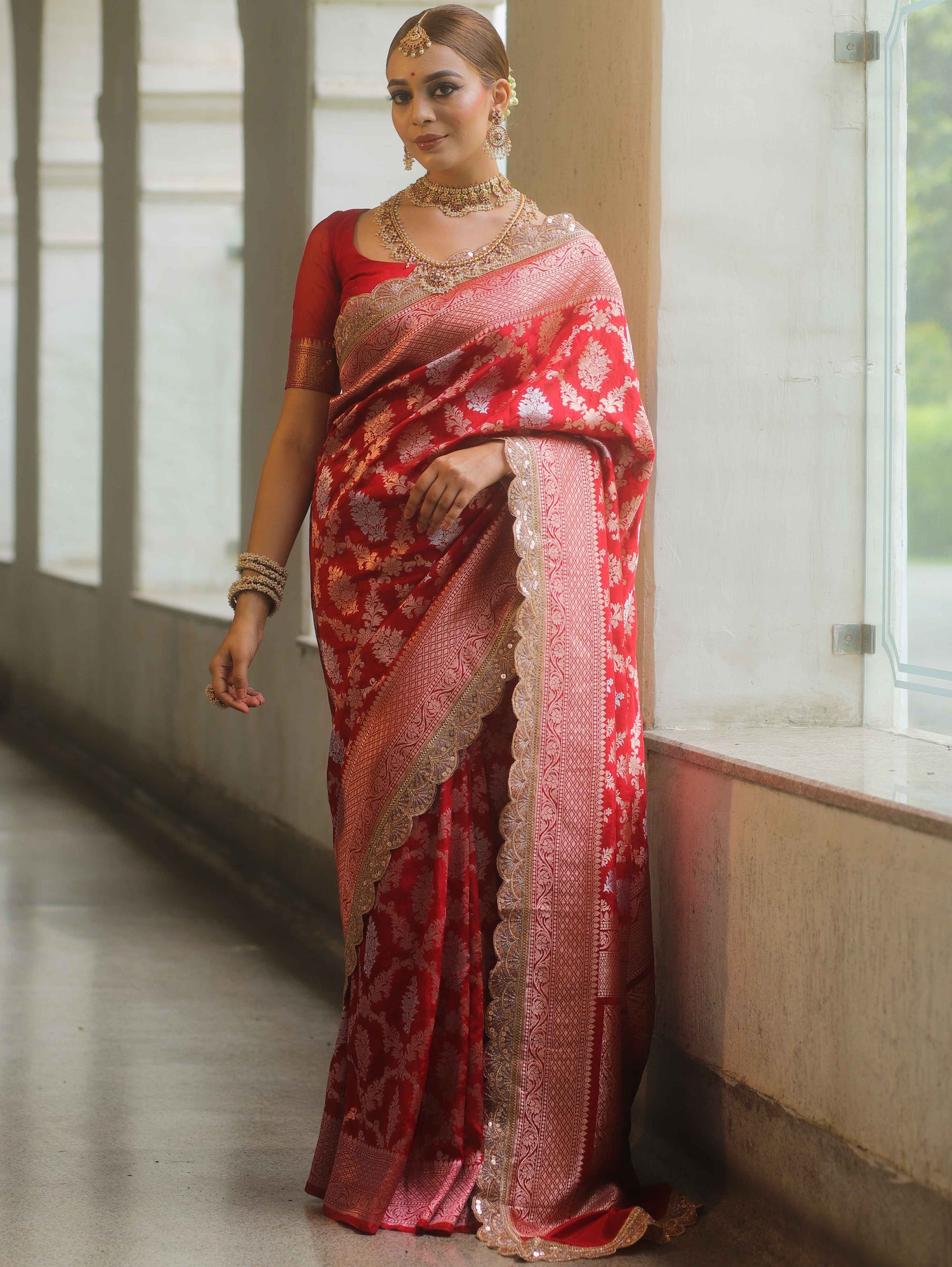 Crimson Grace - Banarasi Silk Saree