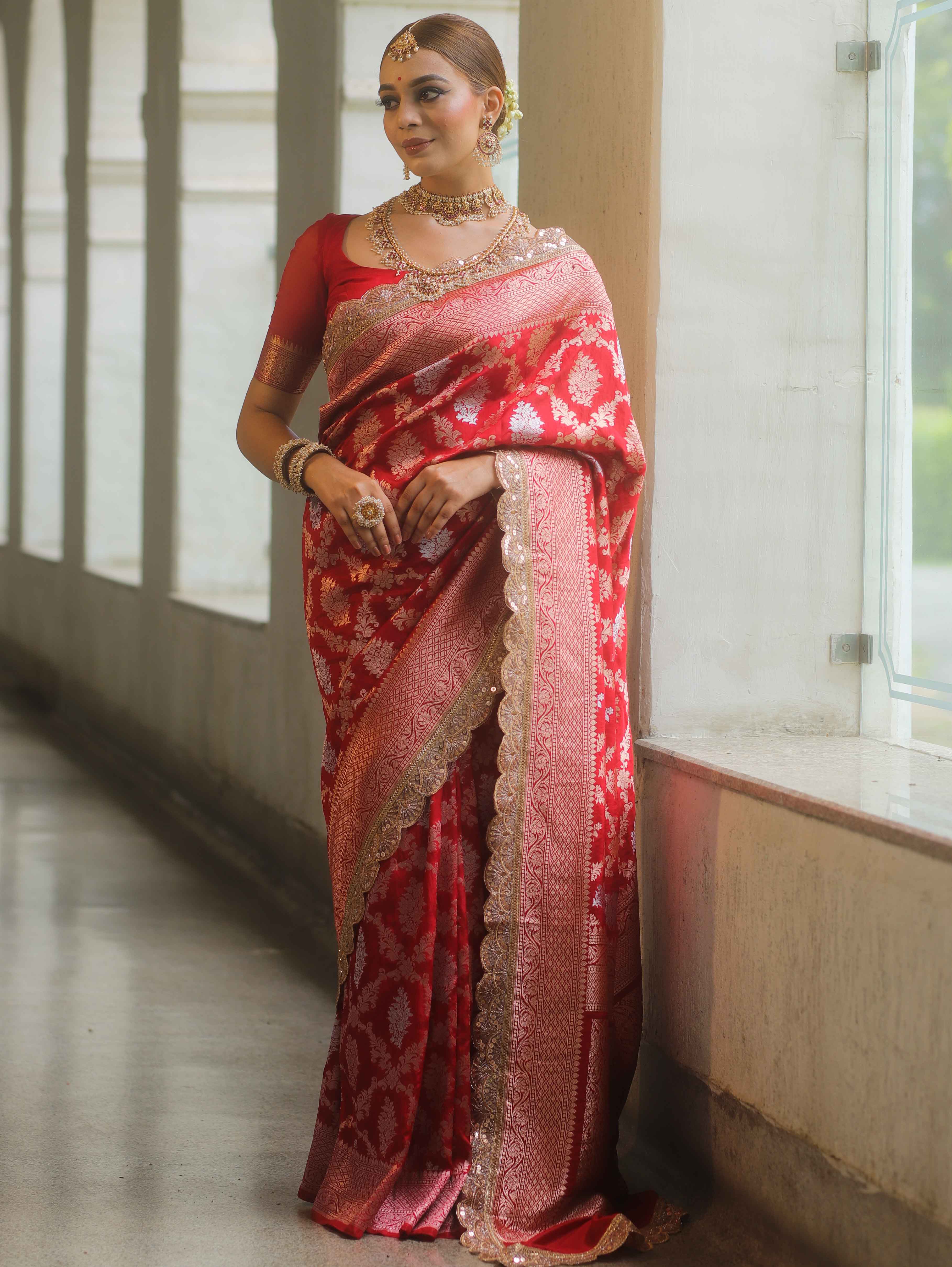 Crimson Grace - Banarasi Silk Saree