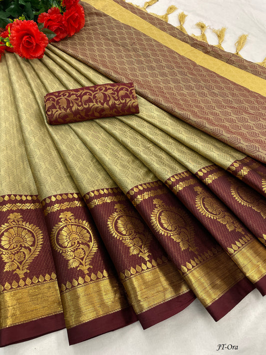 Nari ChikuBrown Cotton Silk Saree