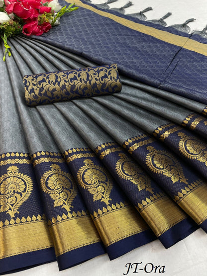 Nari Grey Cotton Silk Saree