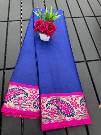 Hiya Blue Cotton Silk Saree