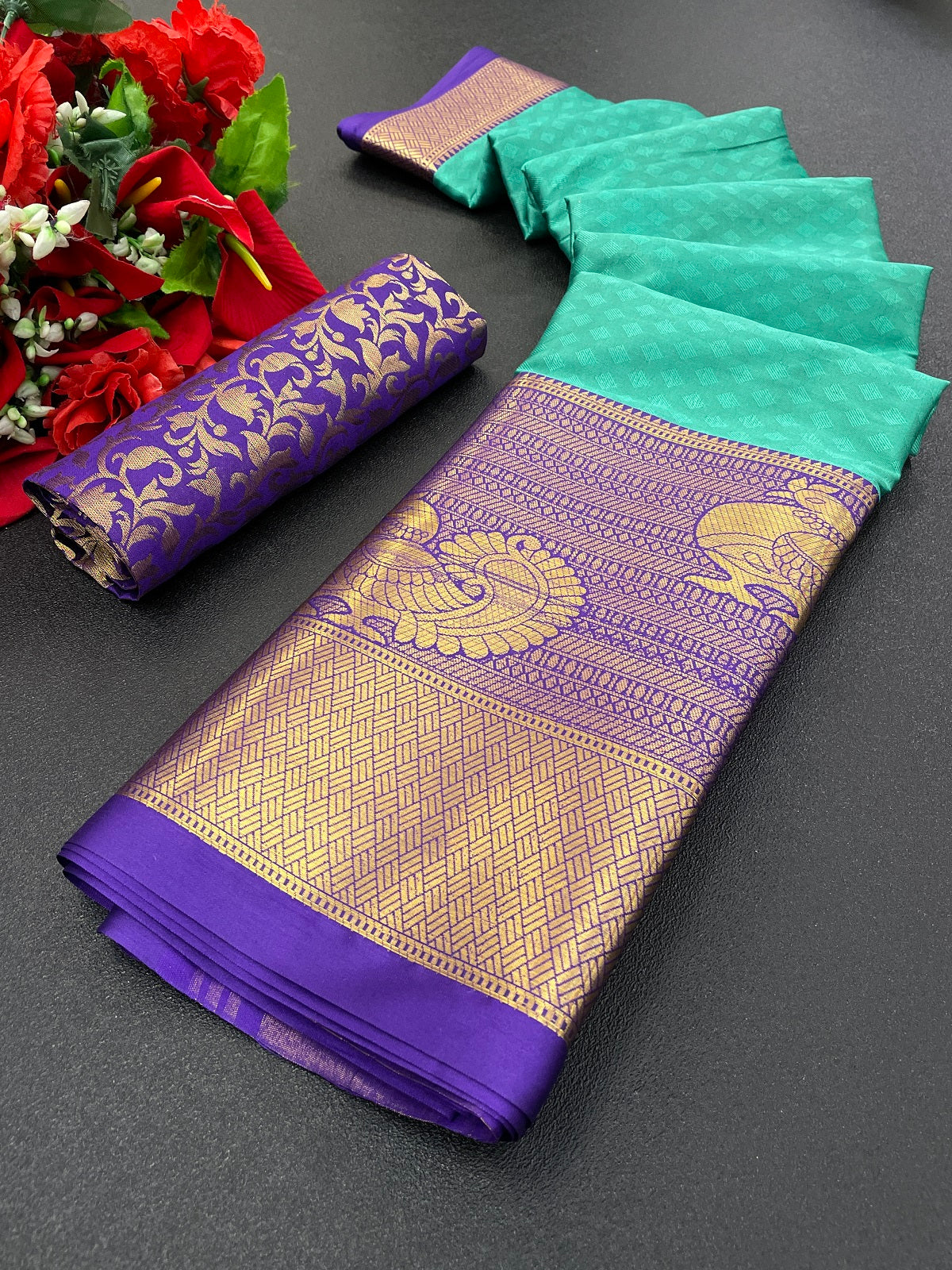 Riya RamaGreen Cotton Silk Saree