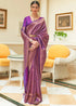 Purple Flower Mira Kanjivaram Silk Saree