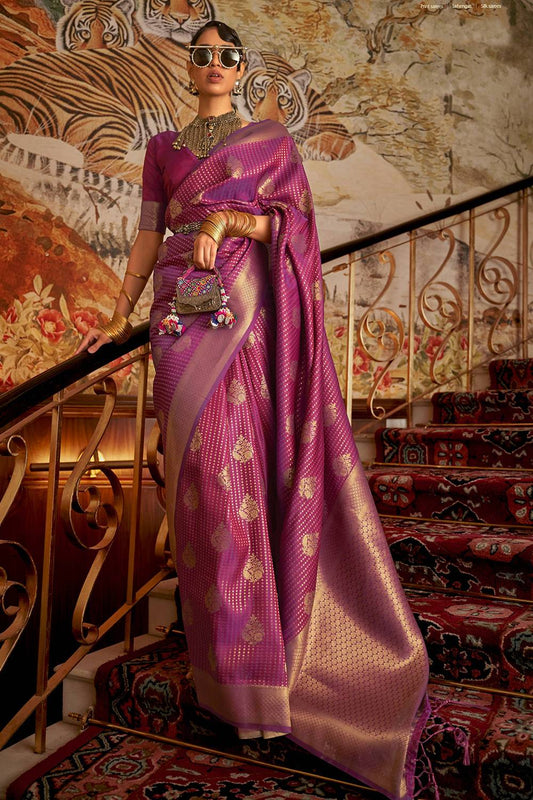 Palatinate Purple Sara Kanjivaram Silk Saree