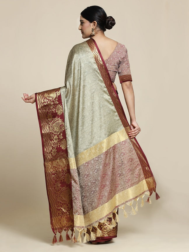 Richa Beige Cotton Silk Saree