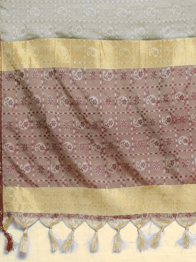 Richa Beige Cotton Silk Saree