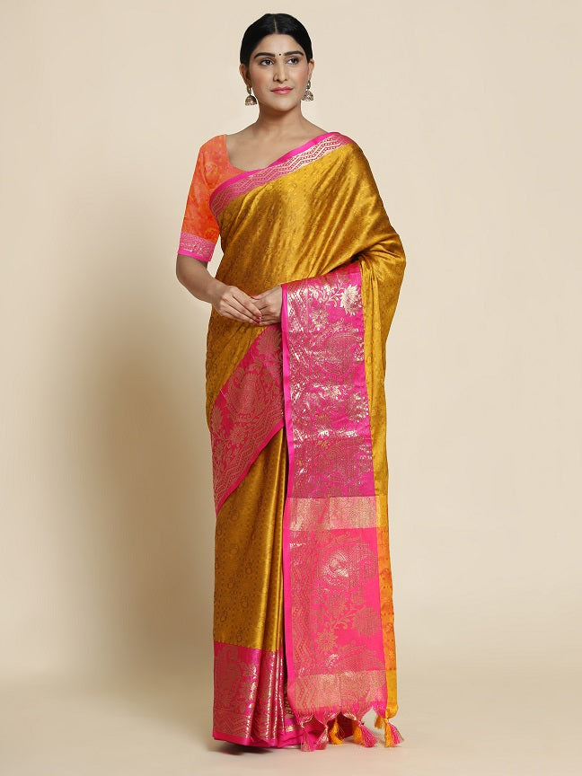 Richa Mustard Cotton Silk Saree