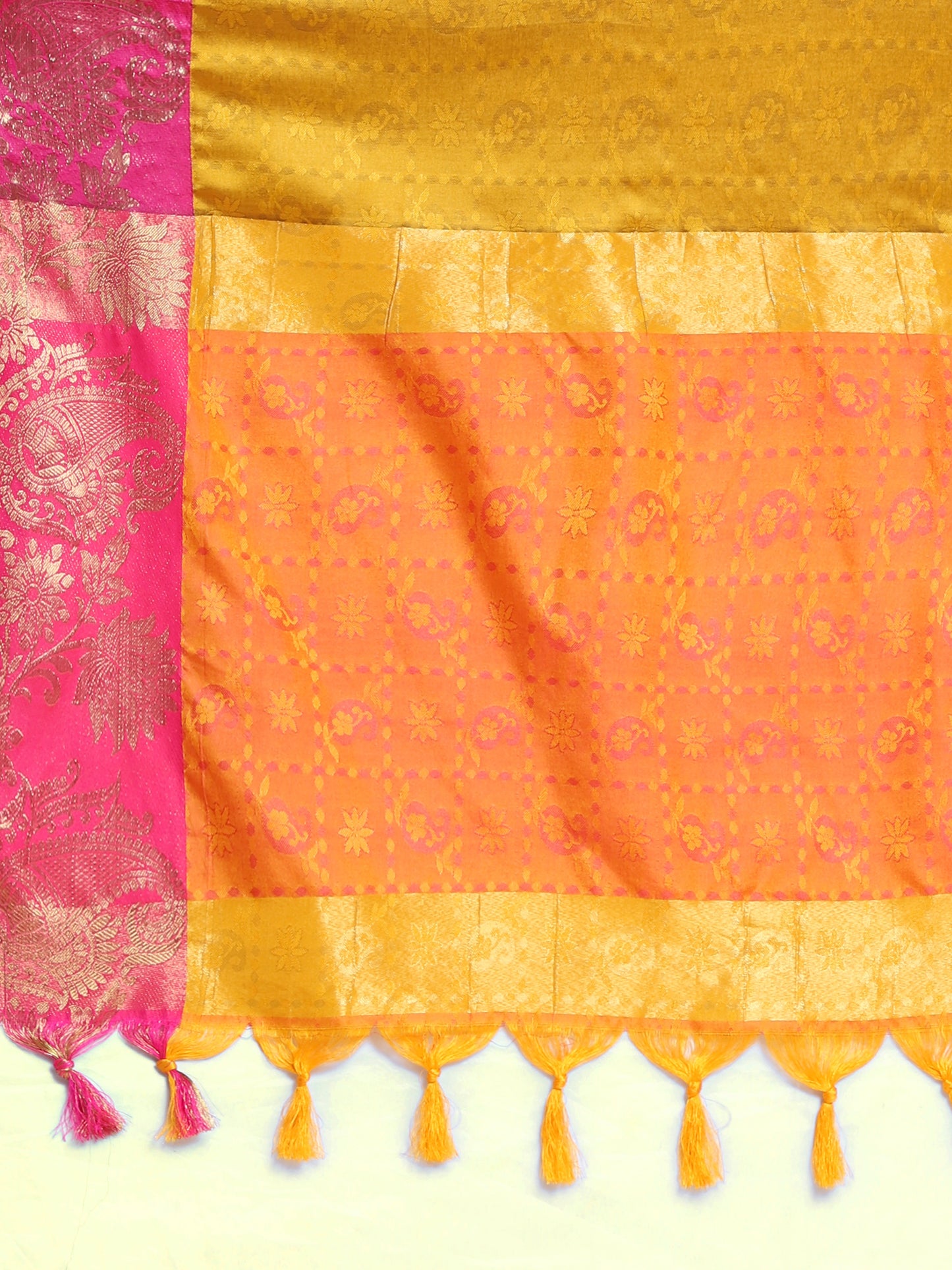 Richa Mustard Cotton Silk Saree.