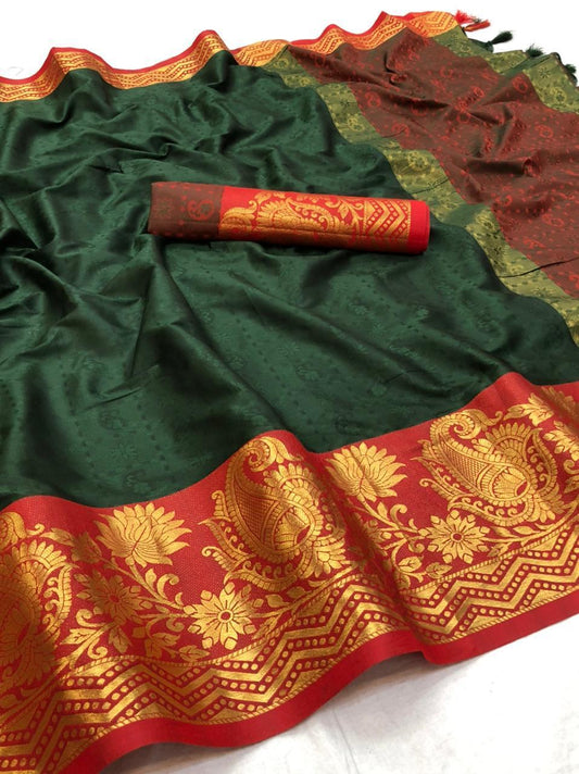 Richa Green Cotton Silk Saree