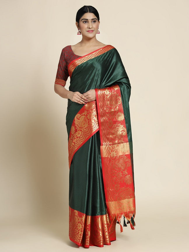 Richa Green Cotton Silk Saree