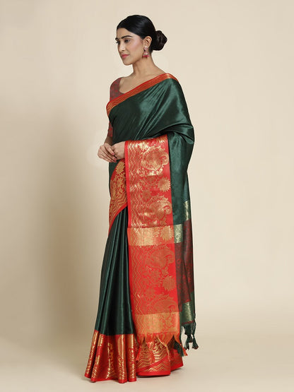 Richa Green Cotton Silk Saree