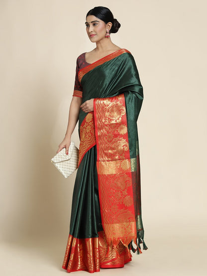 Richa Green Cotton Silk Saree